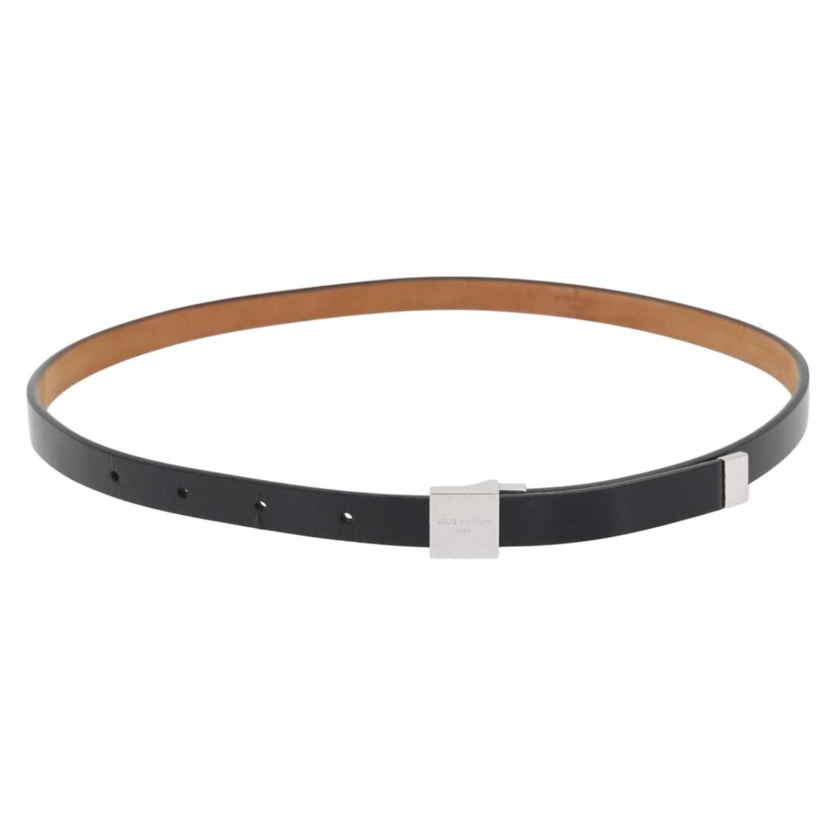 Louis Vuitton Carre Belt Leather, BLACK, LEATHER, Belts