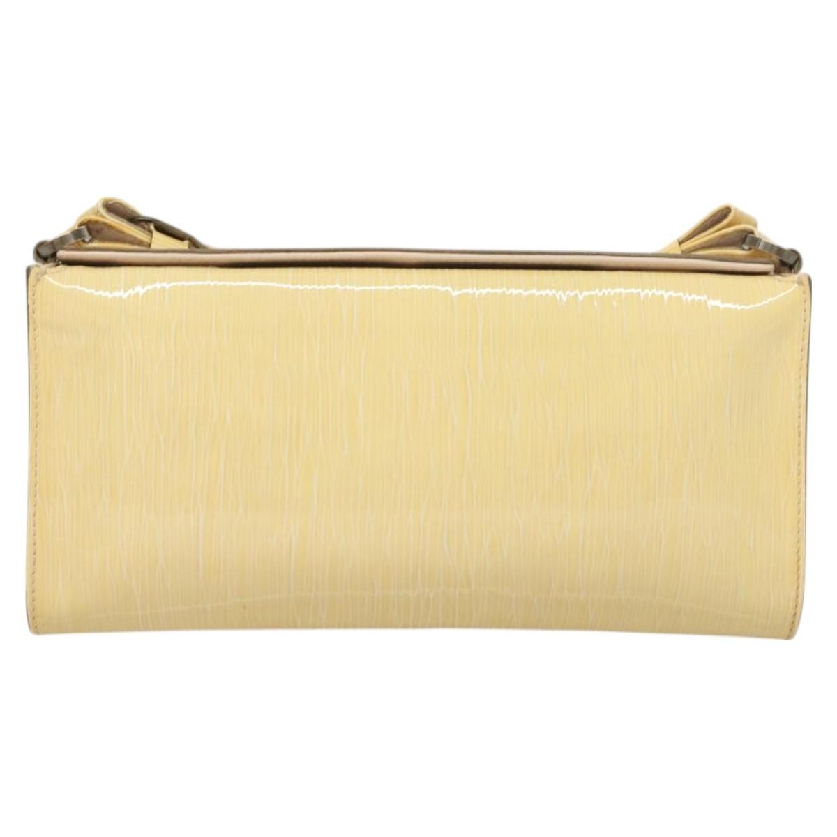 Salvatore Ferragamo Vala Shoulder Bag Patent Leather, YELLOW, PATENT_LEATHER, Shoulder bag