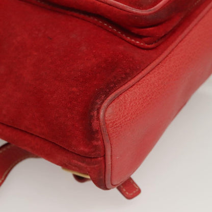 Gucci Vintage Bamboo Backpack Suede, RED, SUEDE, Backpack