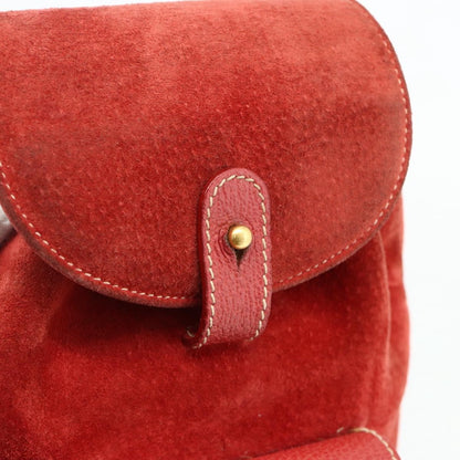 Gucci Gucci bamboo backpack daim, Red, Suede, Backpack