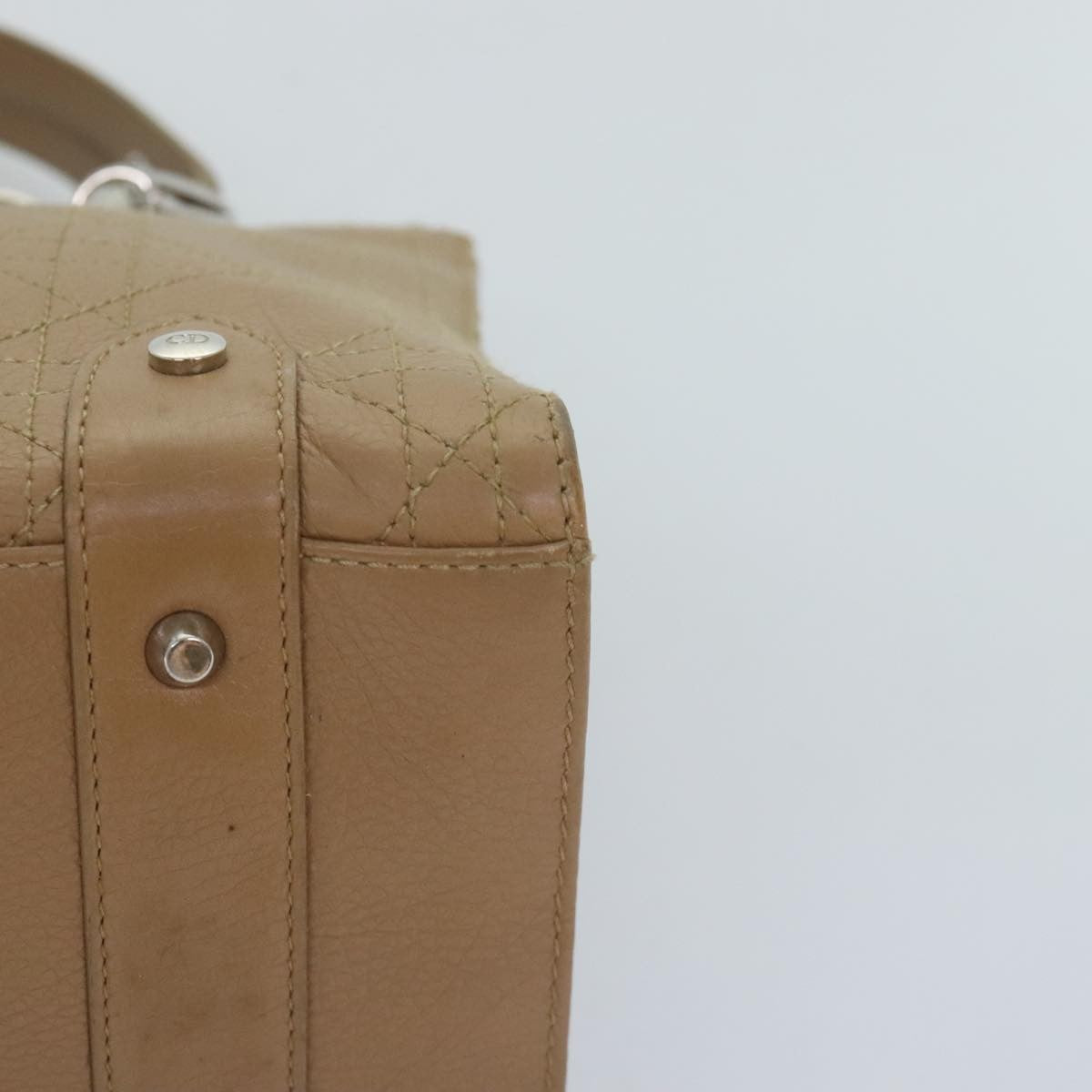 Christian Dior Lady Dior Soft Zip Tote Cannage Stitch Leather, BEIGE, LEATHER, Tote bag