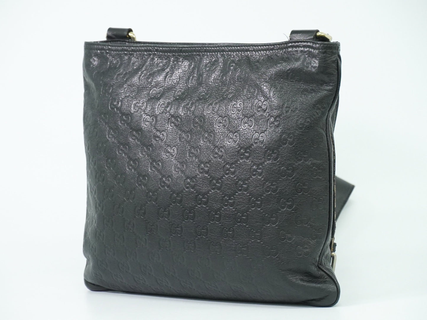 Gucci Crossbody Bag Guccissima Leather, BLACK, LEATHER, Shoulder bag