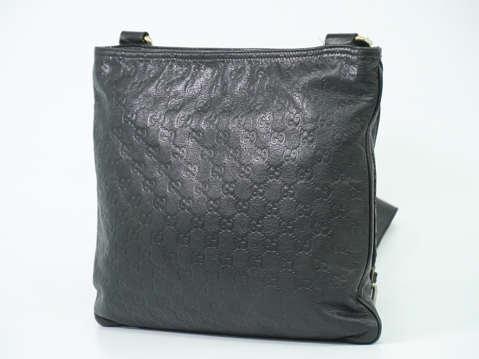 Gucci Crossbody Bag Guccissima Leather, BLACK, LEATHER, Shoulder bag