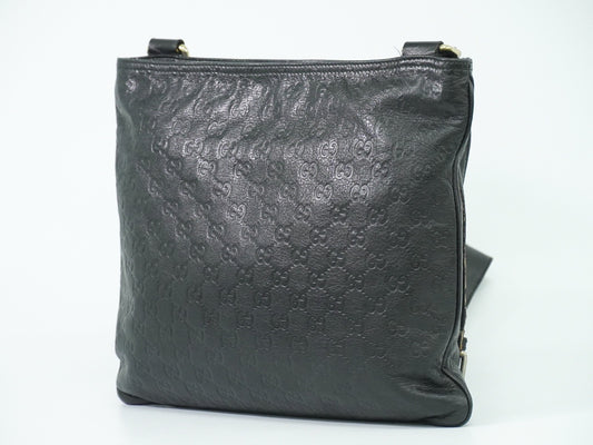 Gucci Crossbody Bag Guccissima Leather, BLACK, LEATHER, Shoulder bag