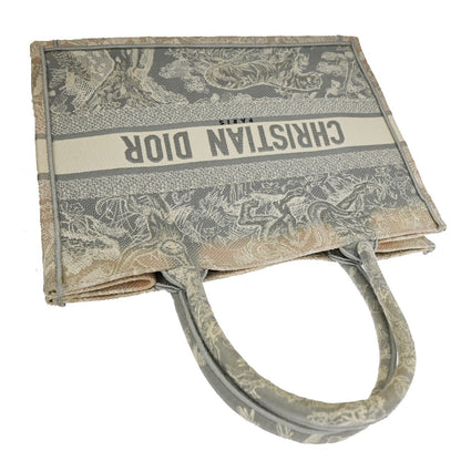 Christian Dior Book Tote Embroidered Canvas, GRAY, CANVAS, Tote bag