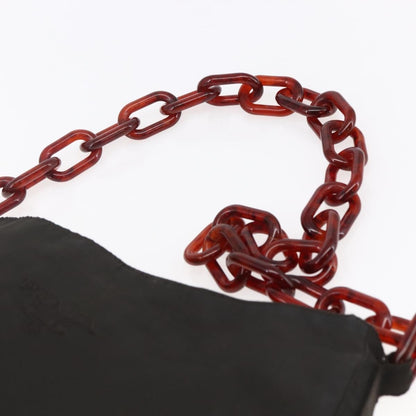 Prada Resin chain shoulder bag Nylon, Brown, Nylon, Shoulder Bag