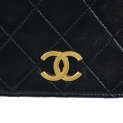 Chanel Wallet on Chain Stitched Leather, BLACK, LEATHER, Clutche & pouche