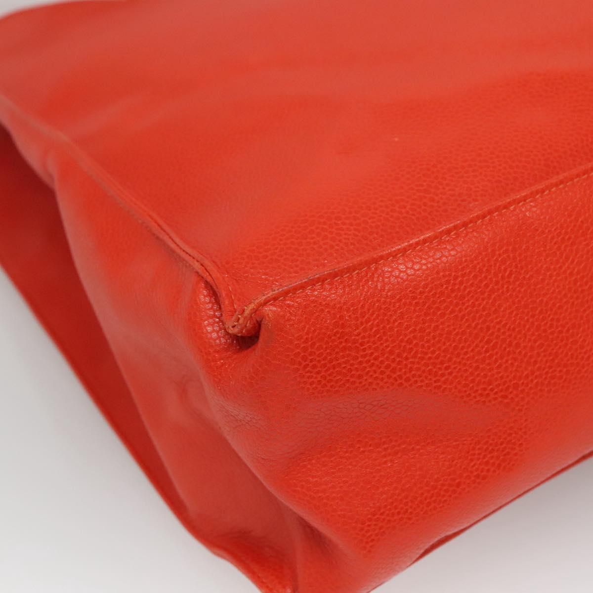 Chanel Grand Shopping Tote Quilted Calfskin, ORANGE, LEATHER, Tote bag