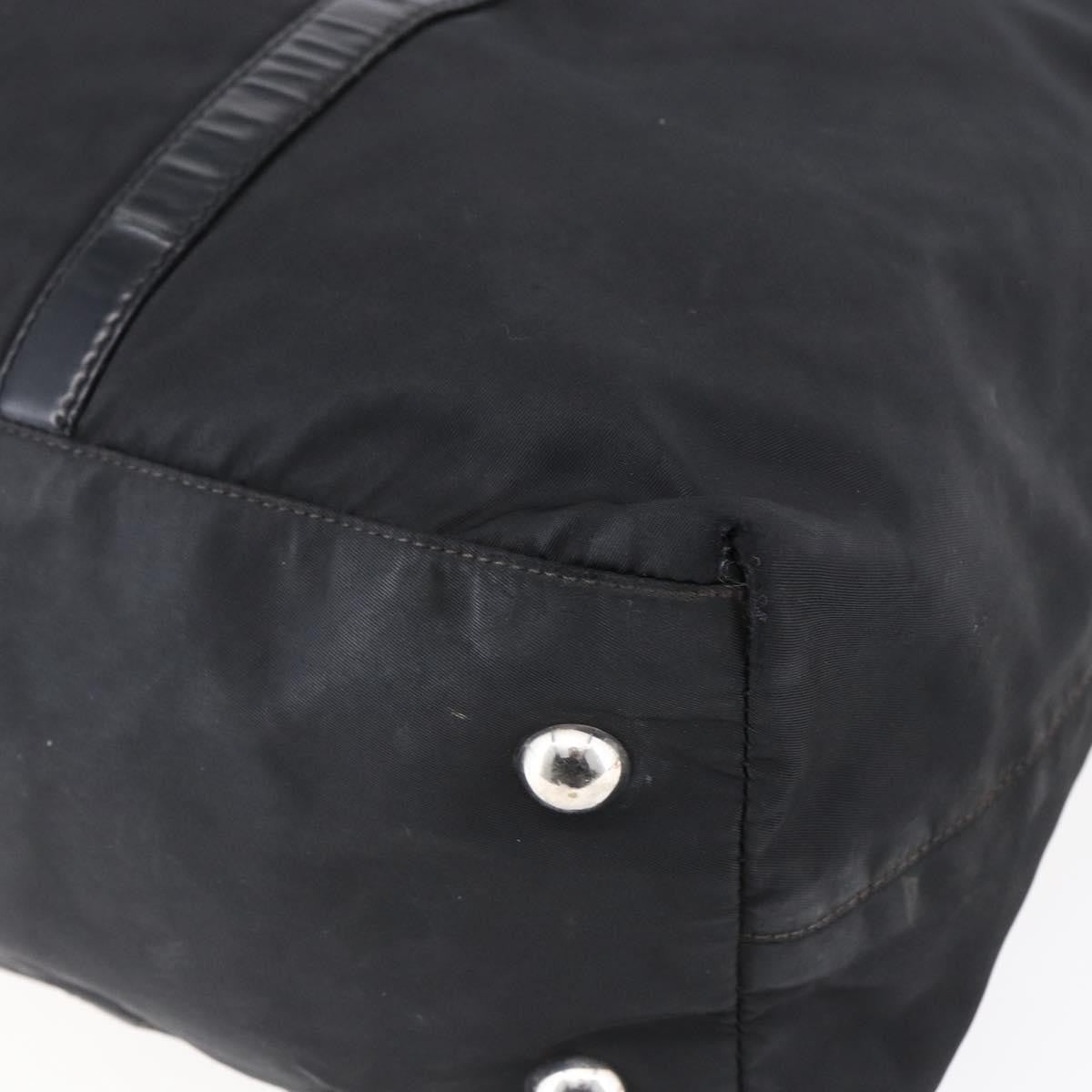 Prada Vintage Tote Tessuto with Leather, BLACK, NYLON, Tote bag