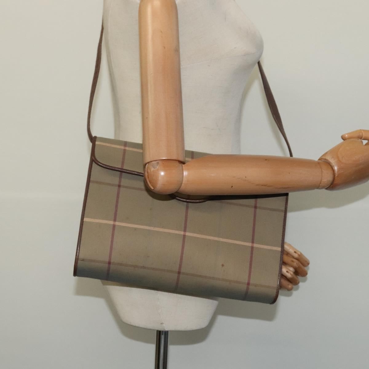 Burberry Nova check Shoulder bag Canvas, BEIGE, CANVAS, Shoulder bag