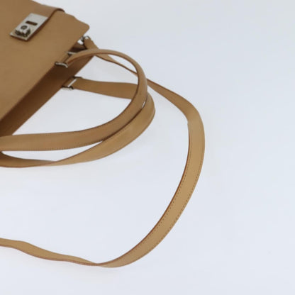 Salvatore Ferragamo Gancini Tote Leather, BEIGE, LEATHER, Tote bag