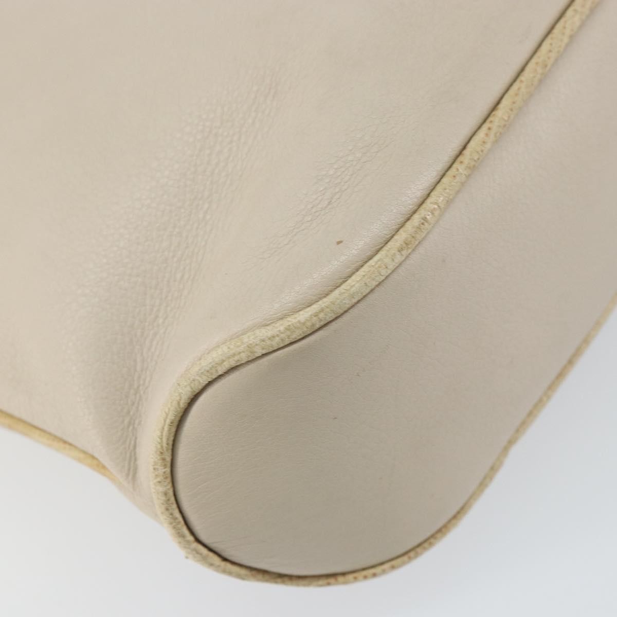 Celine Vintage Shoulder Bag Leather, BEIGE, LEATHER, Shoulder bag