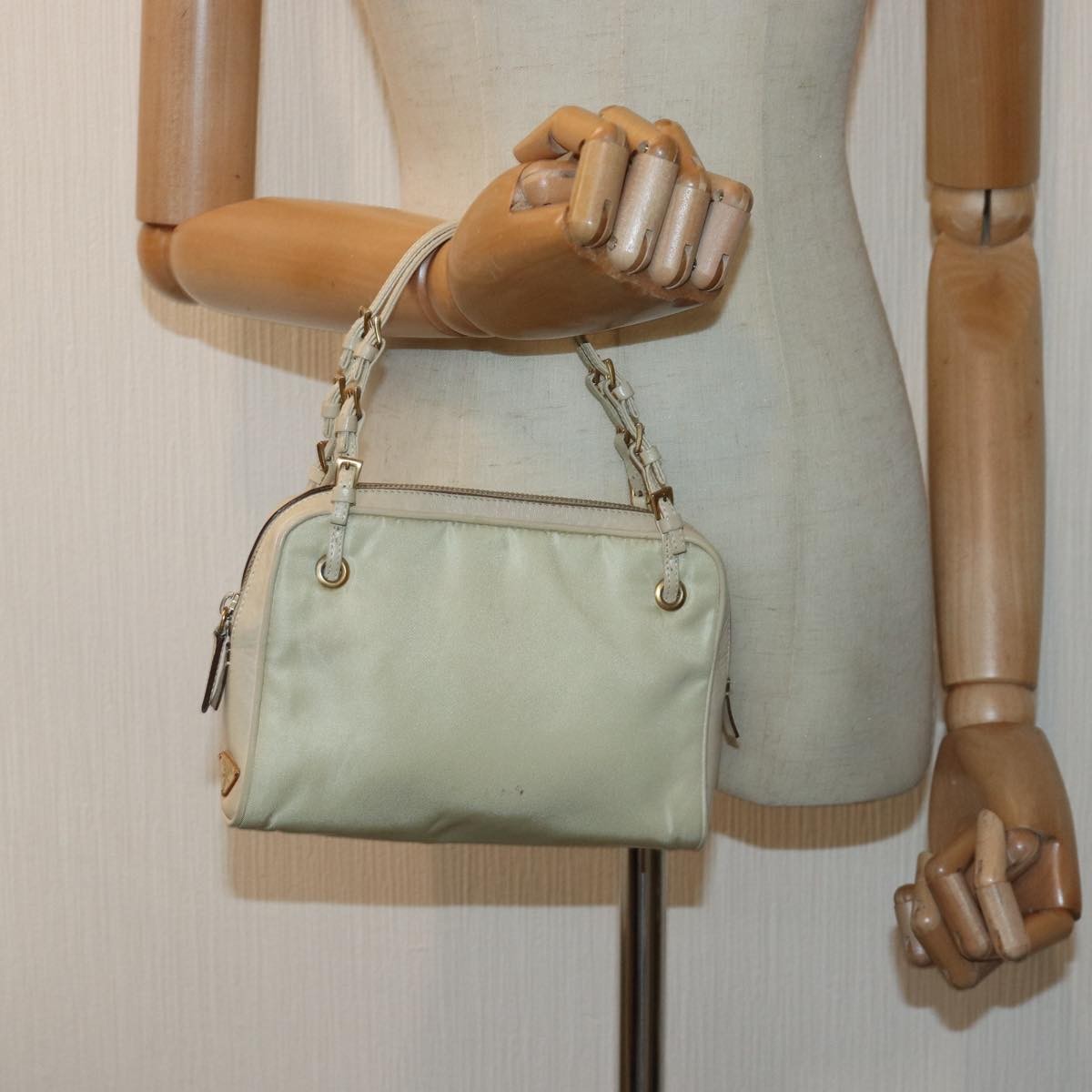 Prada Vintage Handbag Tessuto, BEIGE, NYLON, Handbag