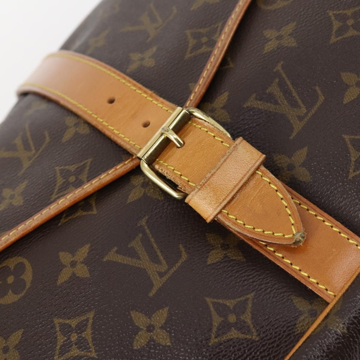Louis Vuitton Saumur Handbag Monogram Canvas, BROWN, CANVAS, Handbag