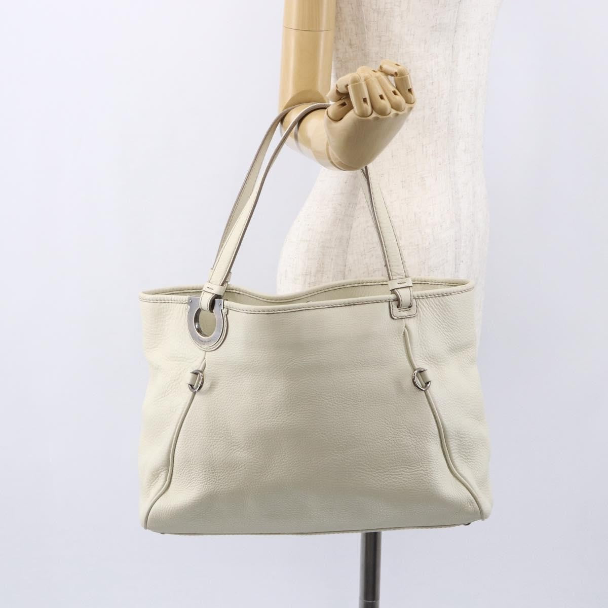 Salvatore Ferragamo Vintage Tote bag Leather, WHITE, LEATHER, Tote bag