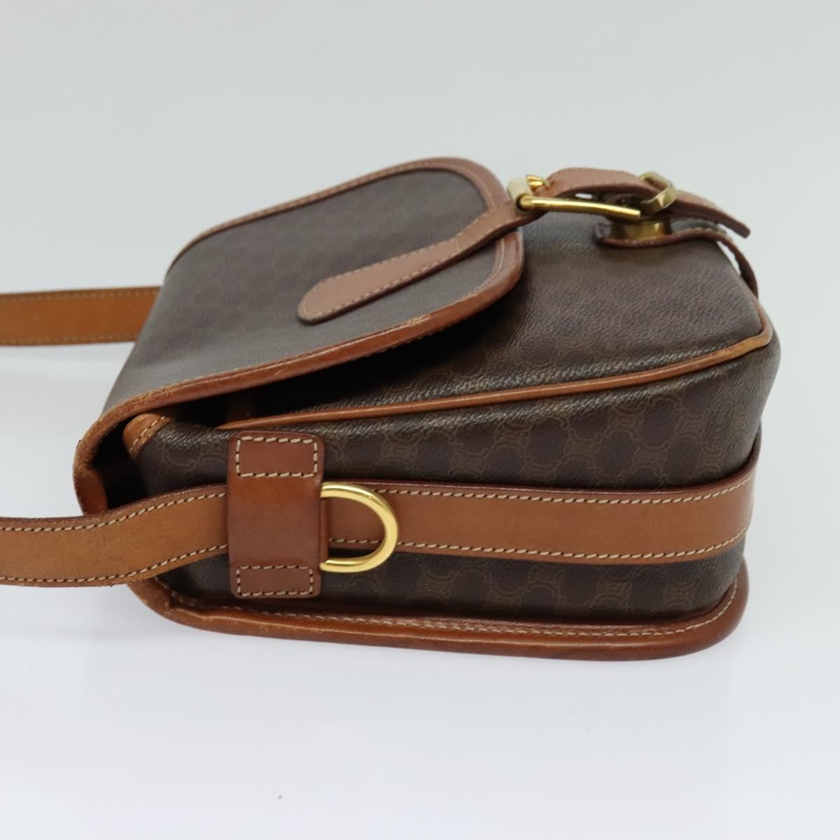 Celine Macadam Shoulder Bag PVC Leather, BROWN, CANVAS, Shoulder bag