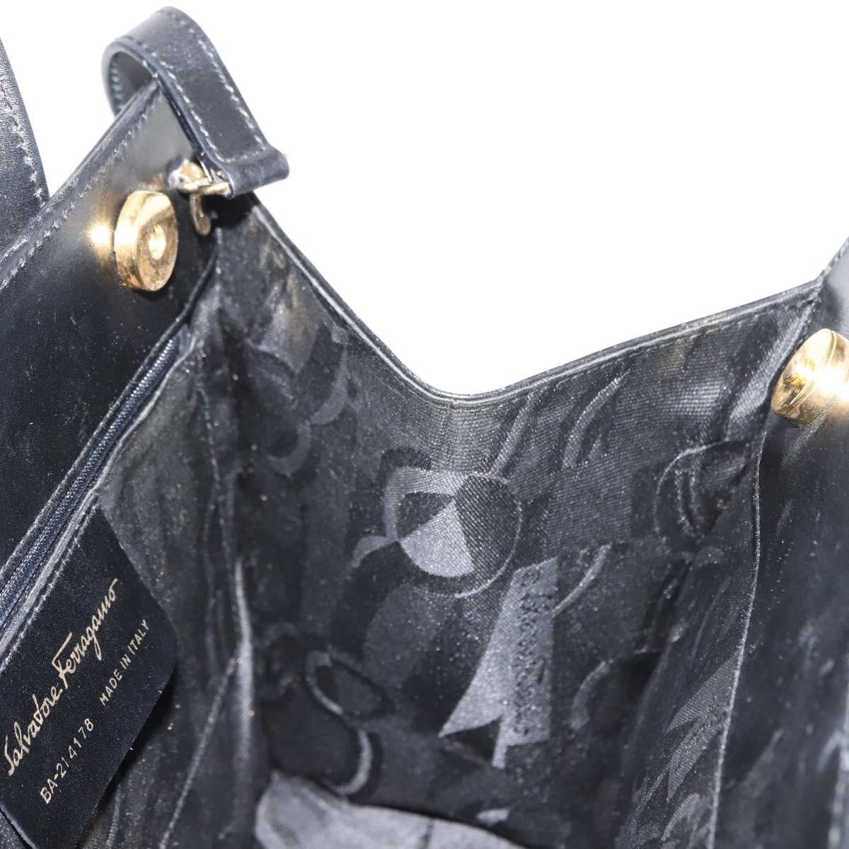 Salvatore Ferragamo Convertible Vara Bow Tote Leather, BLACK, LEATHER, Handbag