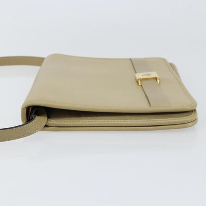 Christian Dior Vintage Shoulder Bag Leather, BEIGE, LEATHER, Shoulder bag