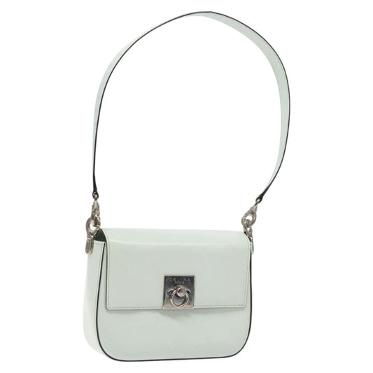 Celine Flap Shoulder Bag Leather, SILVER, LEATHER, Shoulder bag