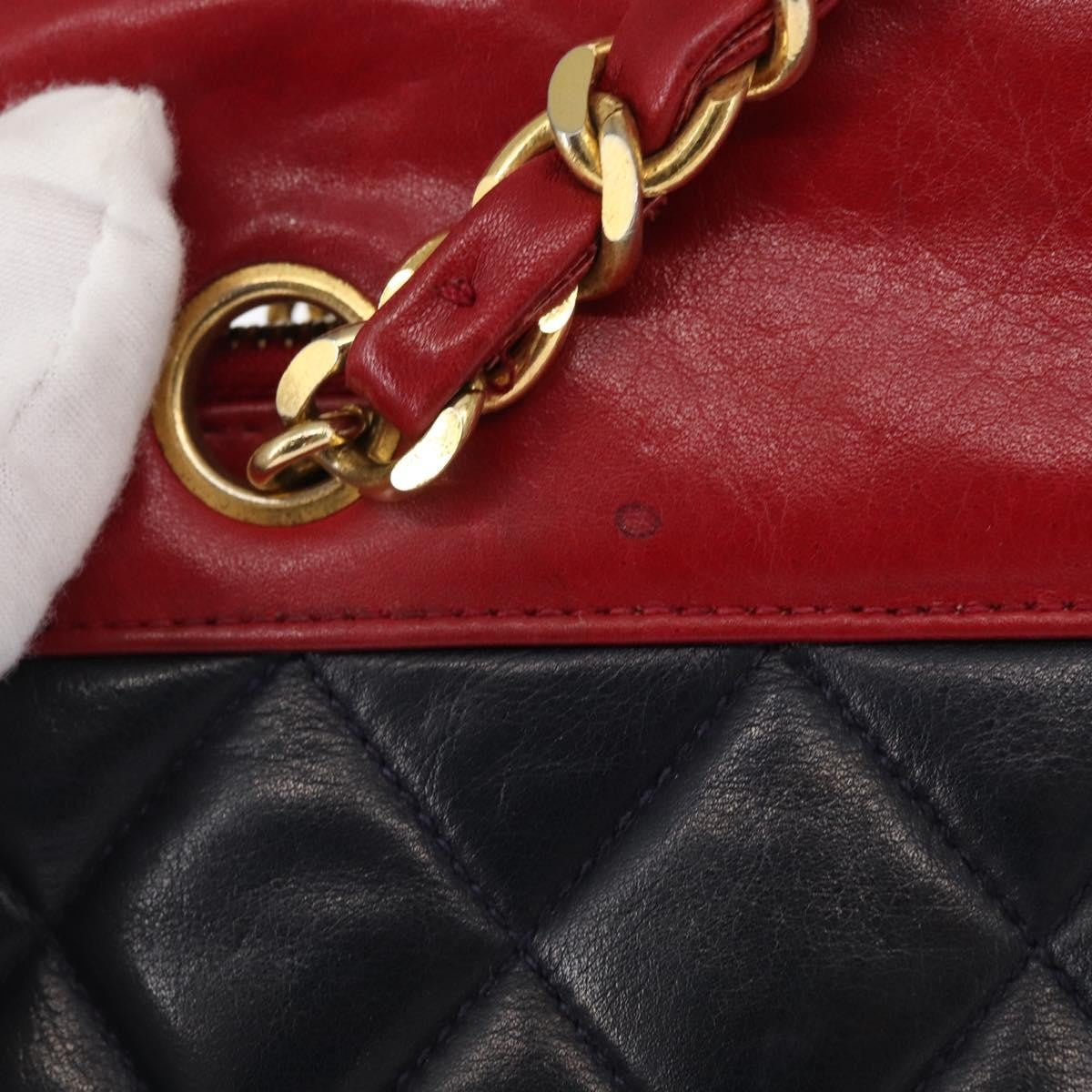 Chanel Chanel Bicolor Shoulder Bag Red/Navy leather bicolore, NAVY, LEATHER, Shoulder bag
