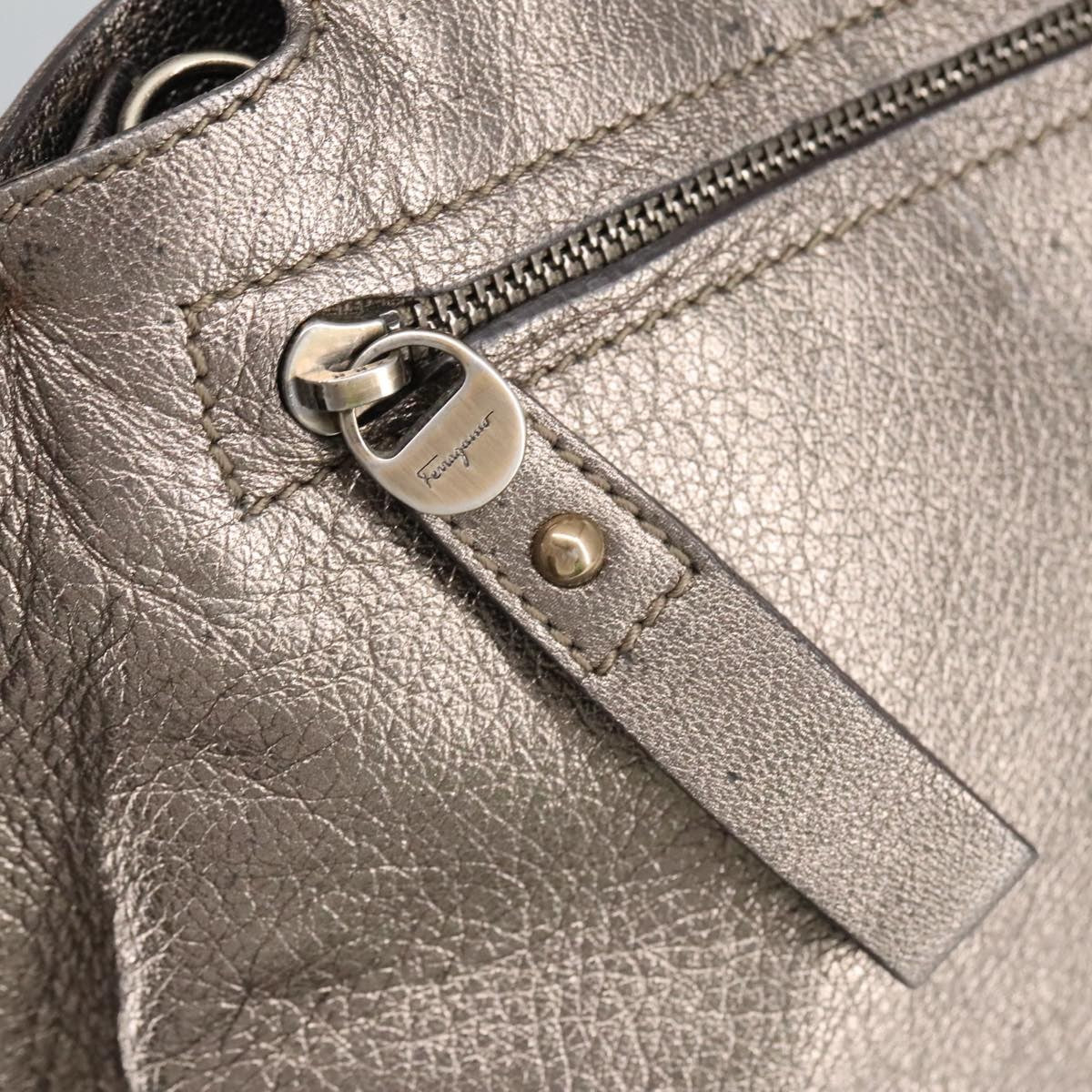 Salvatore Ferragamo Sofia Satchel Leather, SILVER, LEATHER, Handbag