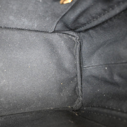 Prada Canapa Convertible Tote Canvas, BLACK, CANVAS, Tote bag