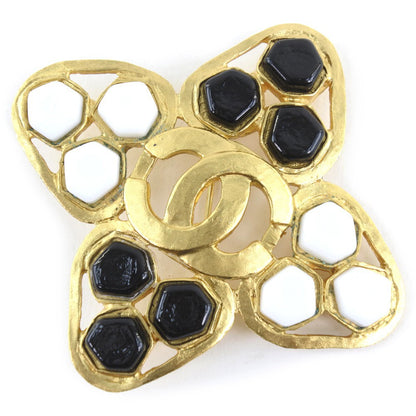 Chanel Vintage CC Brooch Metal, GOLD, GOLD_PLATED, Brooch