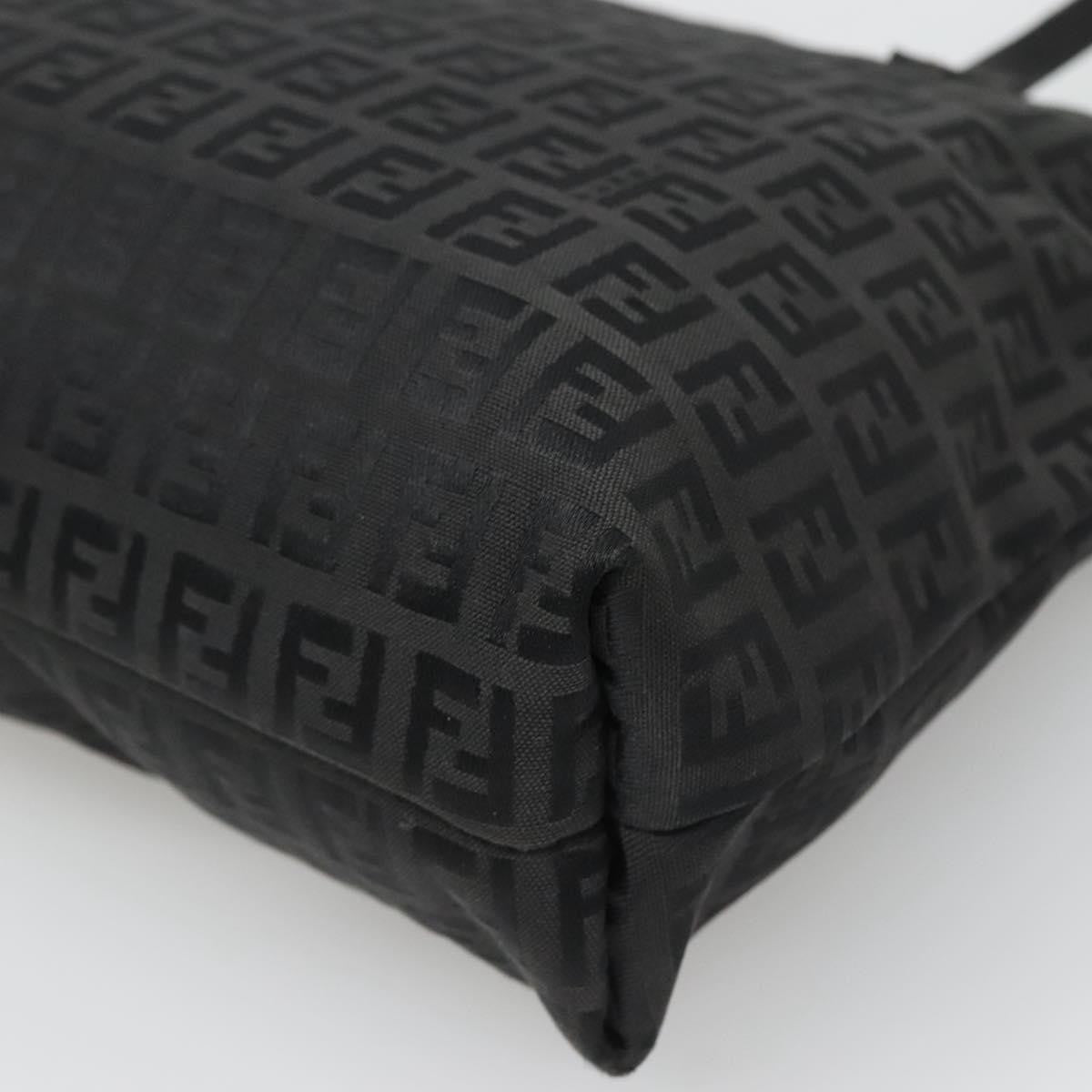 Fendi Roll Tote Zucchino Canvas, BLACK, CANVAS, Tote bag