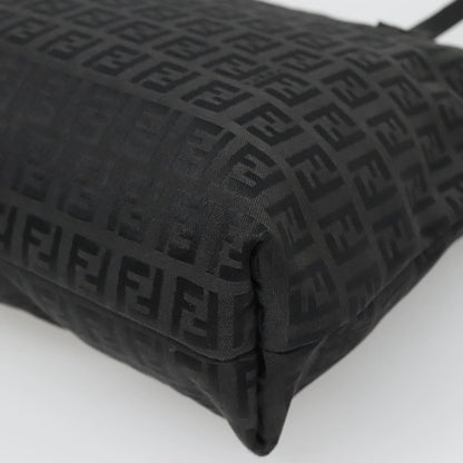 Fendi Roll Tote Zucchino Canvas, BLACK, CANVAS, Tote bag