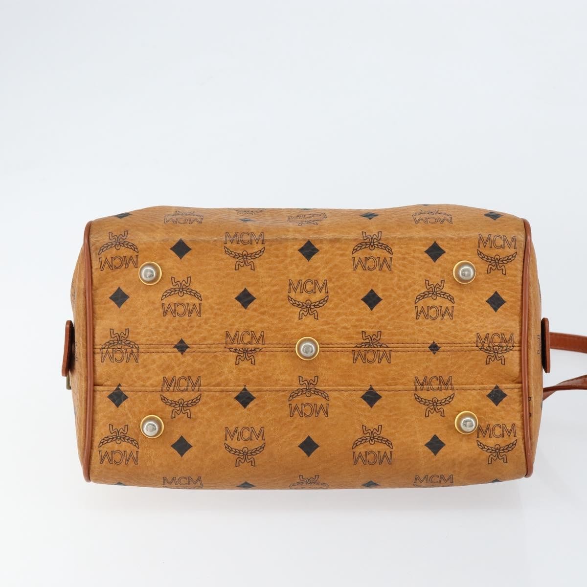 MCM Visetos Handbag Canvas and Leather, BROWN, CANVAS, Handbag