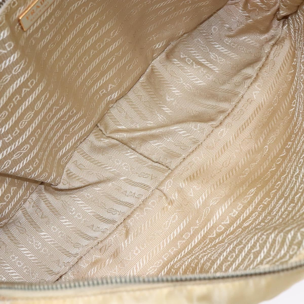 Prada Vintage Zip Handbag Tessuto, BEIGE, NYLON, Handbag
