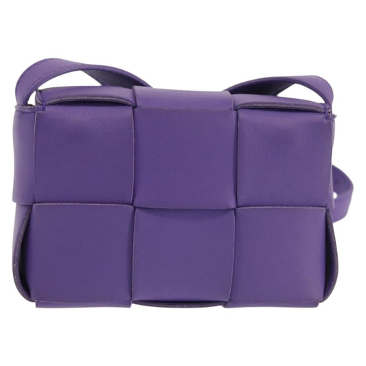 Bottega Veneta Cassette Crossbody Bag Padded Maxi Intrecciato Leather, PURPLE, LEATHER, Crossbody bag