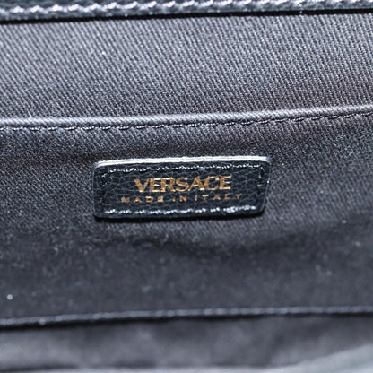 Versace Virtus Flap Messenger Bag Leather, BLACK, LEATHER, Crossbody bag
