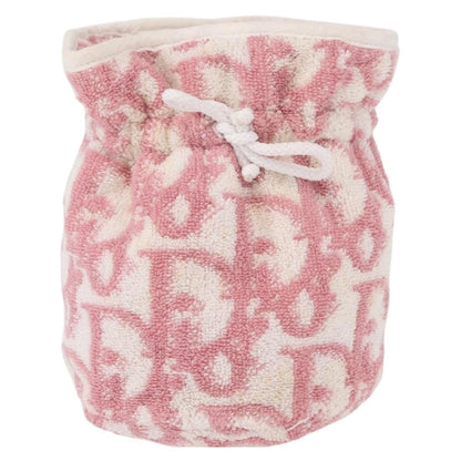Christian Dior Vintage Trotter Pouch Pile, PINK, COTTON, Clutche & pouche