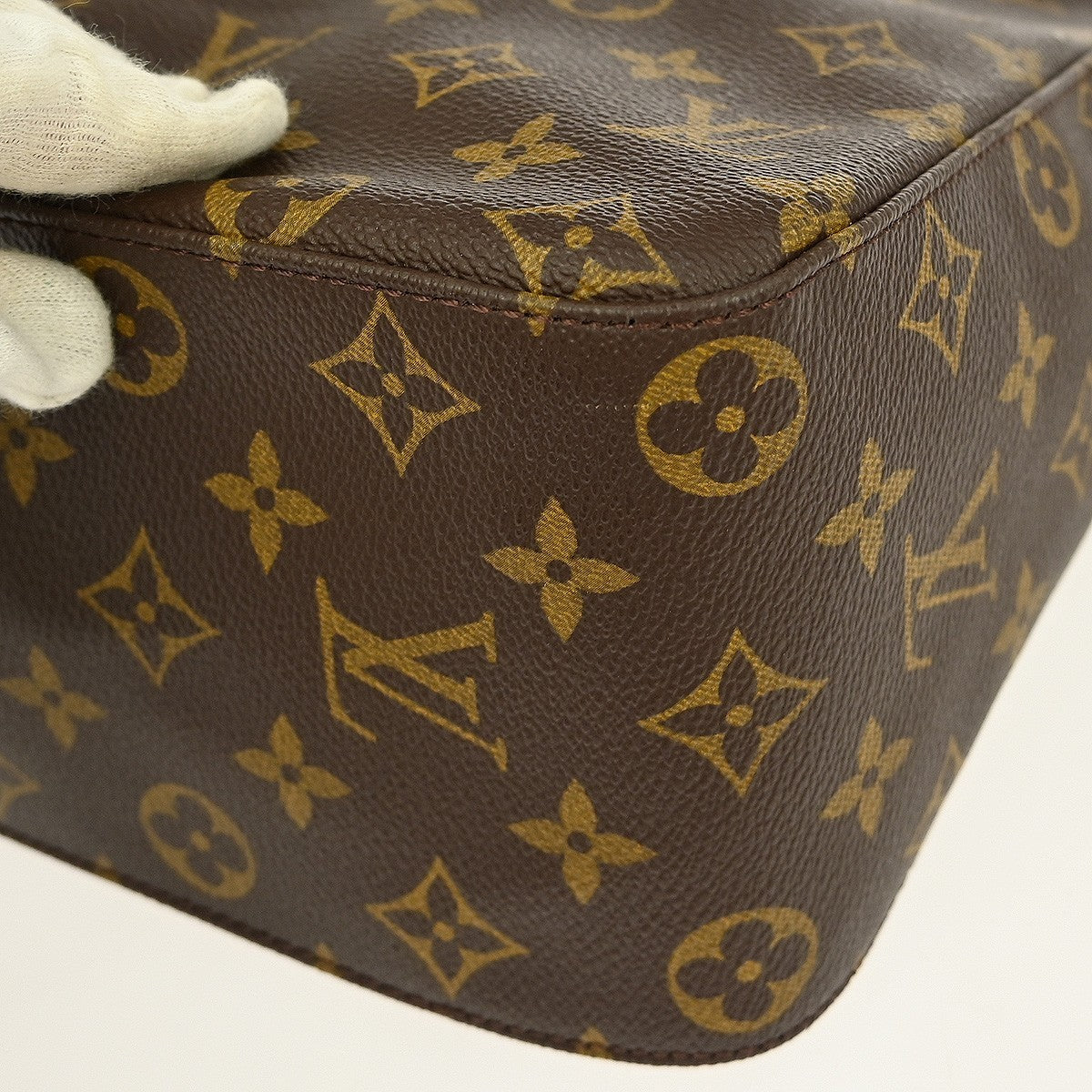 Louis Vuitton Looping Handbag Monogram Canvas, BROWN, CANVAS, Handbag