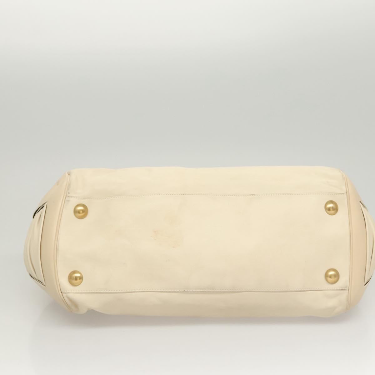 Salvatore Ferragamo Gancini Shoulder Bag Leather, WHITE, LEATHER, Handbag