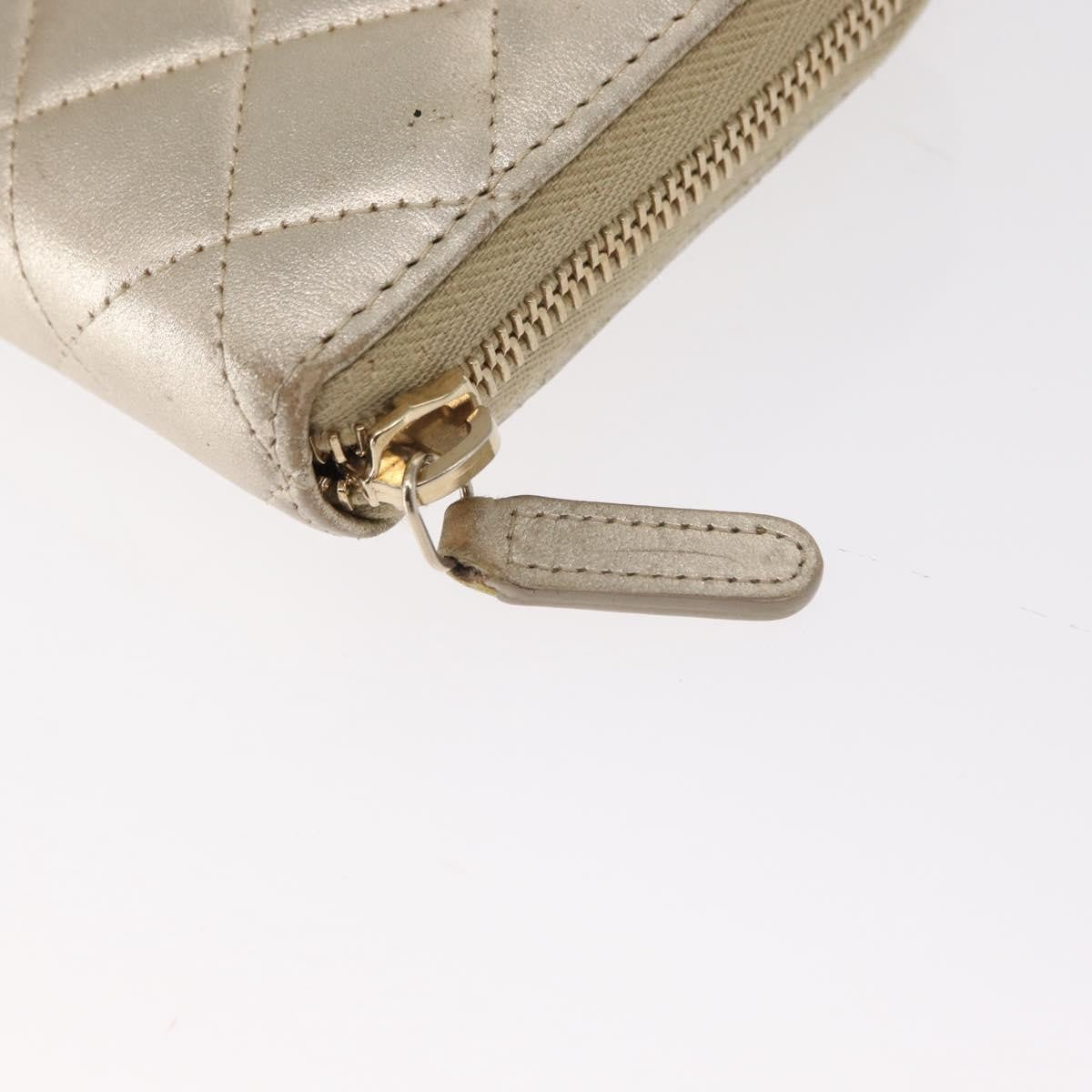 Chanel Zip Around Organizer Wallet Quilted Lambskin, GOLD, LEATHER, Wallets