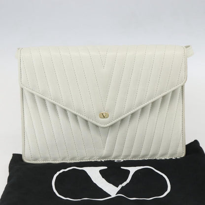 Valentino Garavani Vintage shoulder bag Leather, WHITE, LEATHER, Shoulder bag