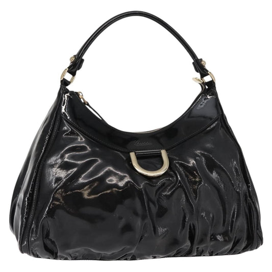 Gucci D Ring Hobo Patent, BLACK, PATENT_LEATHER, Shoulder bag
