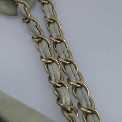 Chanel Chain Shoulder Bag Leather, GRAY, LEATHER, Shoulder bag