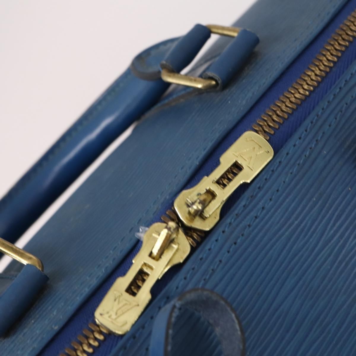 Louis Vuitton Keepall Bag Epi Leather, BLUE, LEATHER, Travel bag