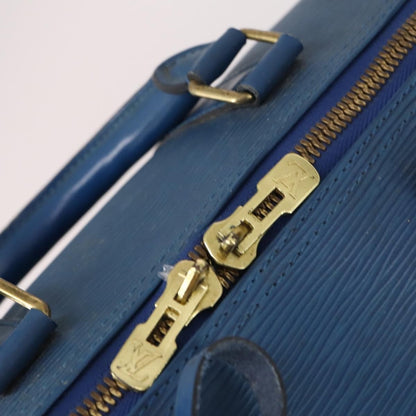 Louis Vuitton Keepall Bag Epi Leather, BLUE, LEATHER, Travel bag