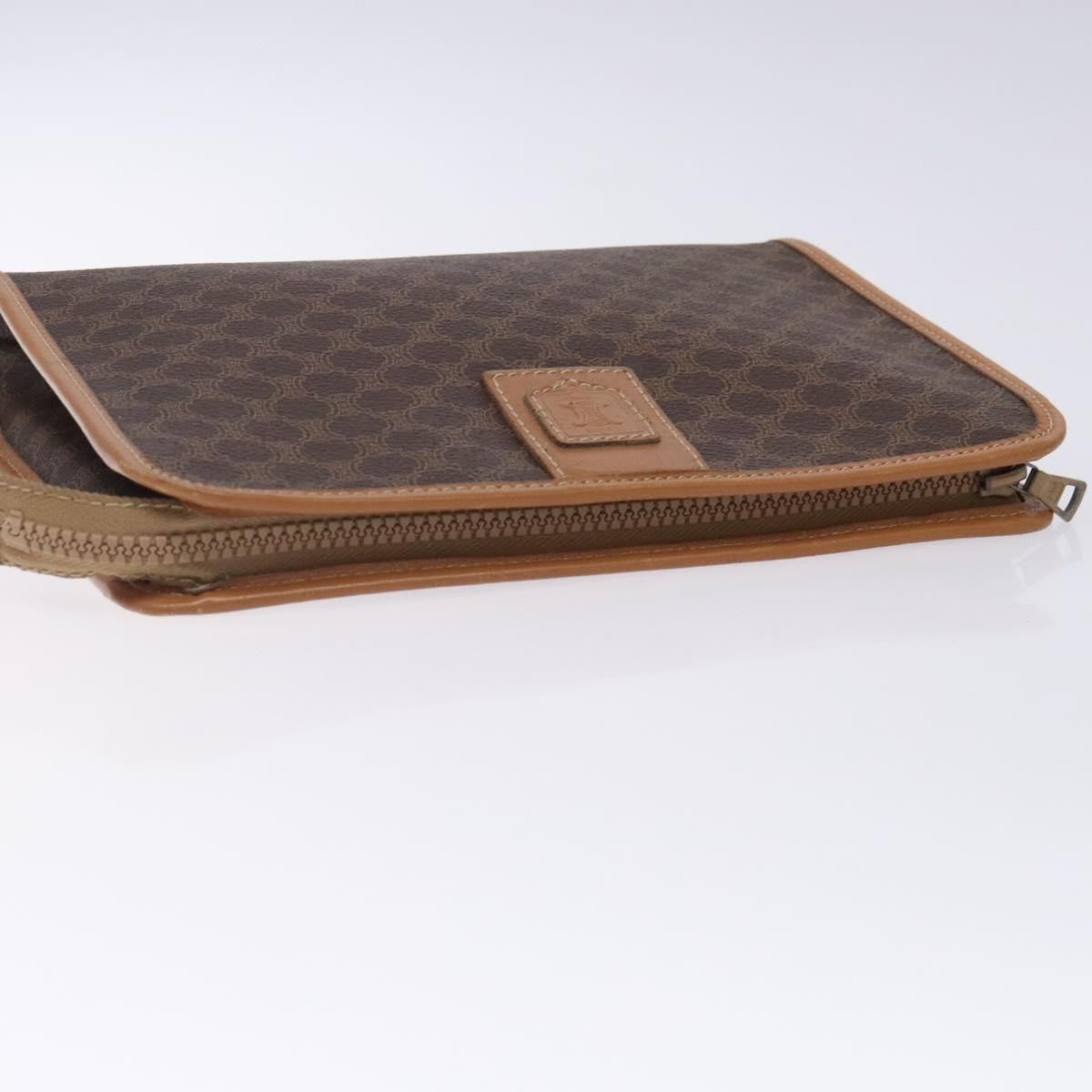 Celine Macadam Pochette Classic, BROWN, LEATHER, Clutche & pouche