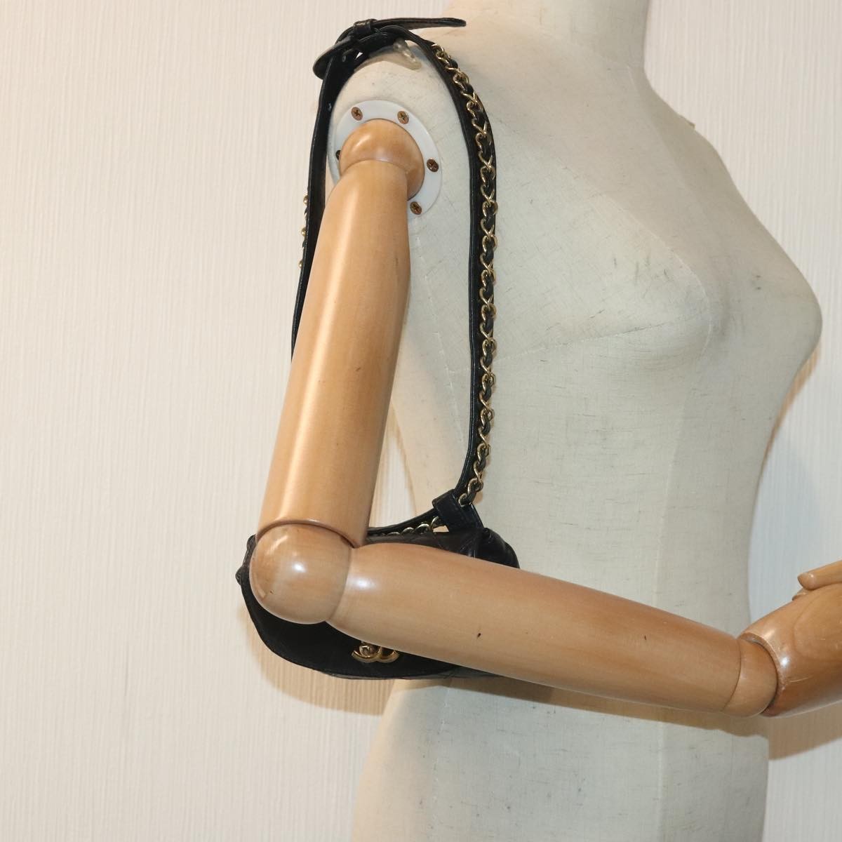 Chanel Vintage Flap Waist Bag Leather, BLACK, LEATHER, Clutche & pouche