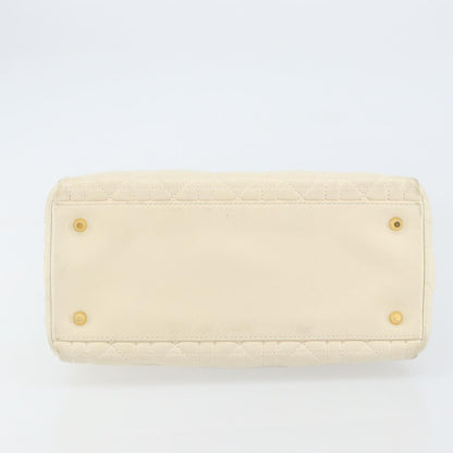 Christian Dior Vintage Lady Dior Bag Cannage Quilt Lambskin, WHITE, LEATHER, Handbag