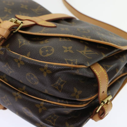 Louis Vuitton Saumur Handbag Monogram Canvas, BROWN, CANVAS, Shoulder bag