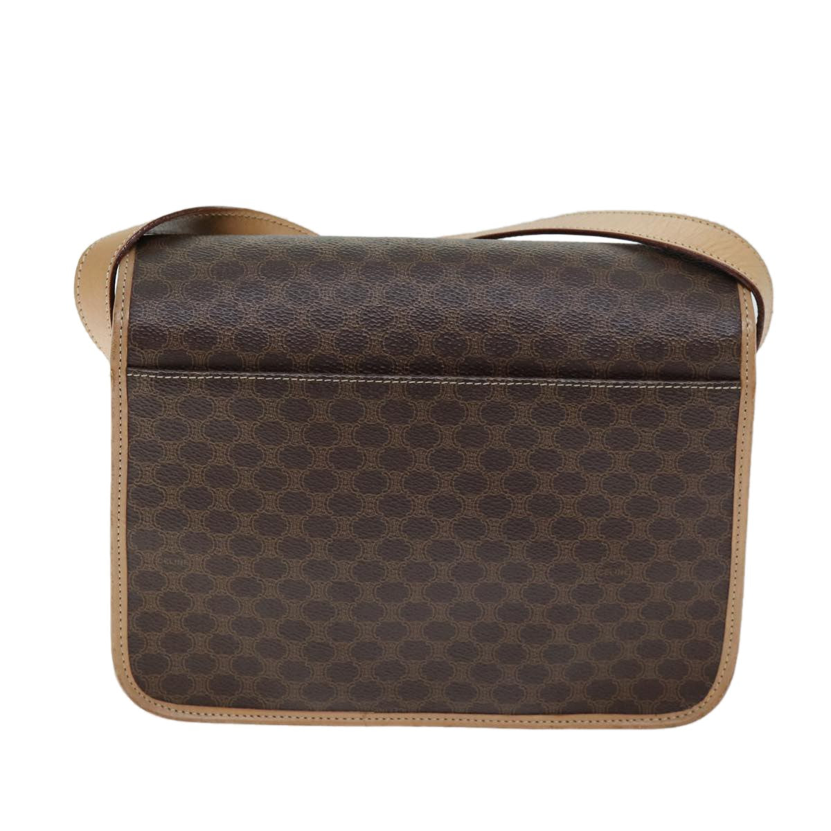 Celine Macadam Shoulder Bag PVC Leather, BROWN, CANVAS, Shoulder bag