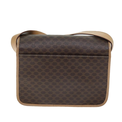 Celine Macadam Shoulder Bag PVC Leather, BROWN, CANVAS, Shoulder bag