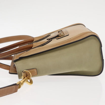 Celine Tricolor Luggage Bag Leather, BEIGE, LEATHER, Handbag