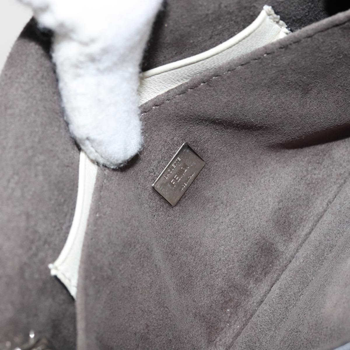 Fendi Monster Baguette Leather, WHITE, LEATHER, Shoulder bag